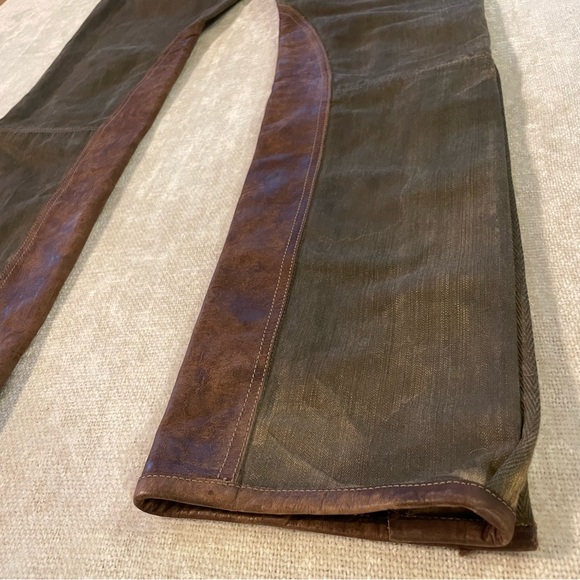 Ralph Lauren🐴 4 Button Fly|Leather Chaps|Olive Grn|Denim Equestrian Pants Sz 31 - Picture 10 of 15